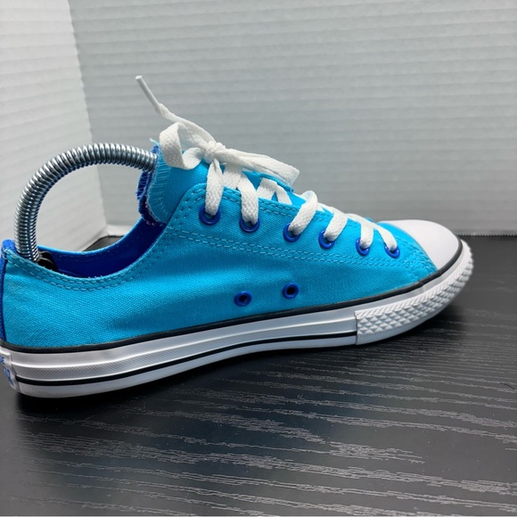 Bright blue double tab Converse youth Sz 5.5 - Picture 4 of 11